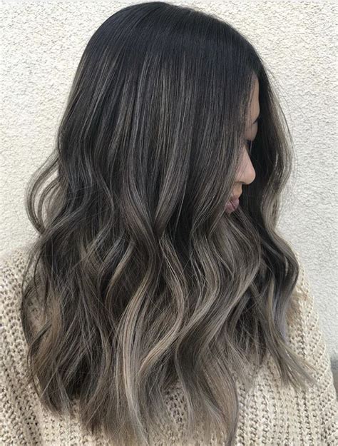 black hair with ash blonde highlights